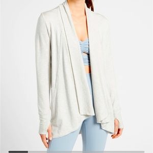 Athleta Pranayama Wrap Size Large EUC color is shale / rich brown hue